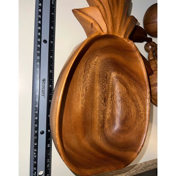Genuine Hawaiian Moneky Pod carved wood MCM Fruit bowl table display MCM - Picture 7 of 7